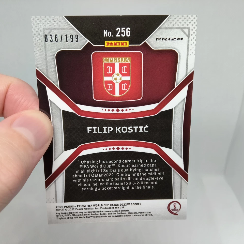 Filip Kostic - Purple /199 - 2022 Panini Prizm World Cup - Serbia - Image 2 of 2