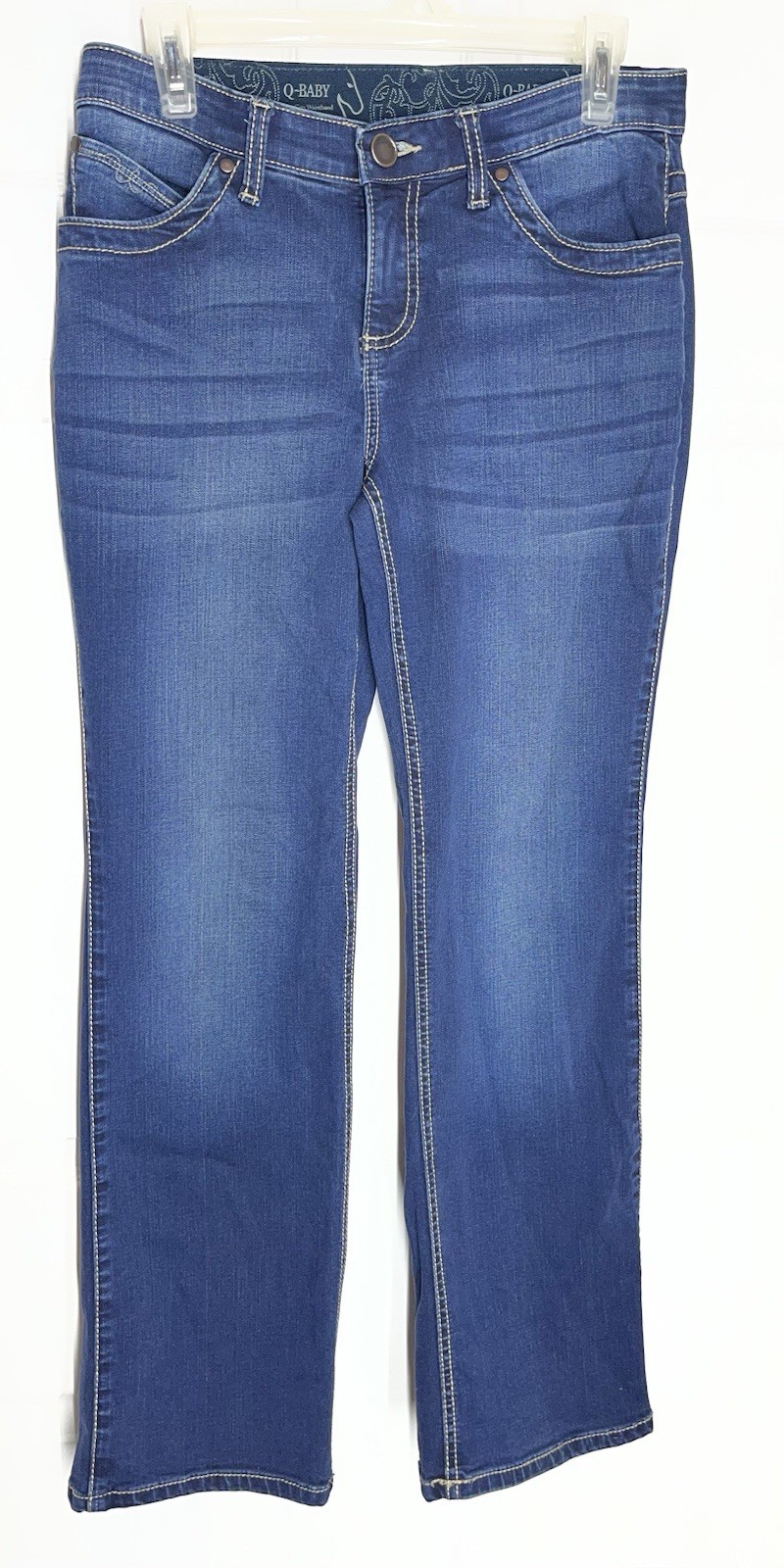 Wrangler Women's Q-Baby Bootcut Jeans No Gap Waist Dark Blue Size 5/6 x 32