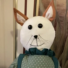 Vintage Vacuum Broom Cover Cat Cottage core grandma Handmade Sewn