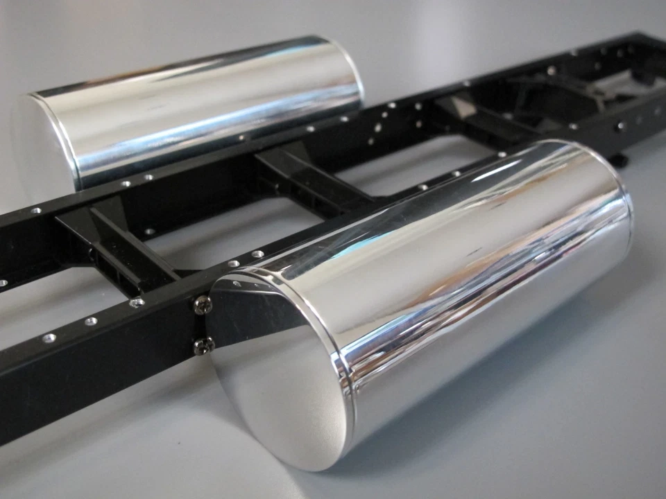 Pair 5 inch Aluminum Tamiya RC 1/14 King Grand Hauler Globeliner Fuel Gas Tank - Image 4 of 4