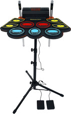 Electric Drum Set for Kids, Electronic Drum Pad with Light up Drumsticks and Dru