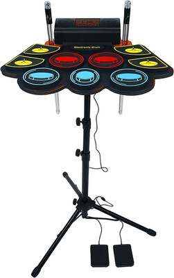 Electric Drum Set for Kids, Electronic Drum Pad with Light up Drumsticks and Dru