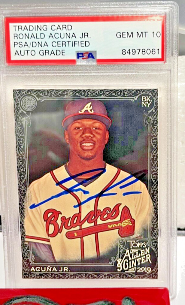 Ronald Acuna Jr. Signed Autographed 2019 Topps Allen & Ginter #25 PSA/DNA GEM 10