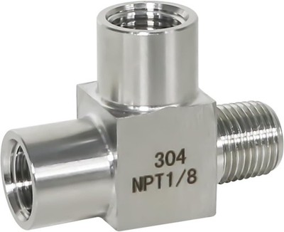 1/8 NPT tee pipe fitting female x female x male 3 ways T thread pipe adapter,...