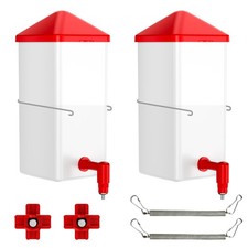 2 PCS Baby Chick Waterers 0.26 Gal Versatile Horizontal Nipple Drinkers