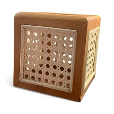 Rattan Tissue Box Cover Natural Woven Facial Napkin Holder Square New Sealed