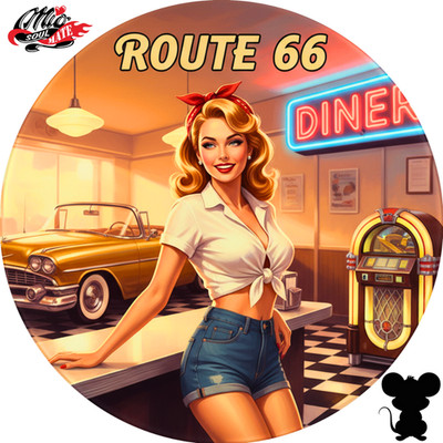 Blechschild Rund (506)   Rock n Roll   Route 66    Highway Diner Queen 