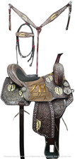 Leather Western Barrel Racing Handmade Horse Saddle Tooled Trail Tack Equestrian