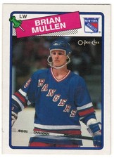 1988-89 O-PEE-CHEE # 91 BRIAN MULLEN - RANGERS OPC HOCKEY - NICE AND NO CREASES