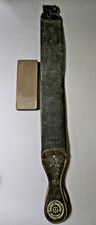 Antique Franz Swaty Sharpening Stone and Kampfe Brothers  22" Leather Strop