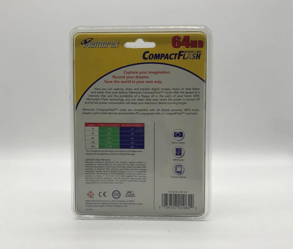 Memorex - 64MB CompactFlash Memory Card (3250-1064) - Image 2 of 2