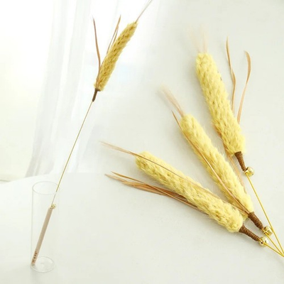 #ad Cat Barley Teaser Wand Kitty Interactive Toy Wheat Ears Kitten Funny Feather AA $3.99