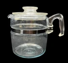 VINTAGE PYREX 7756 B FLAMEWARE 6 CUP GLASS COFFEE POT PERCOLATOR POT & LID ONLY
