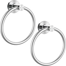 Brushed Silver Towel Ring 2Pack SUS304 Stainless Steel Hand Towel Holder