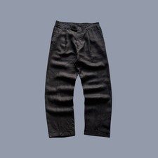 Gianni Versace Couture Mens Black Linen Trousers Italy Pants