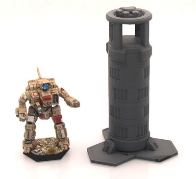 BattleTech Hexed Observation Tower Building  3D Printed