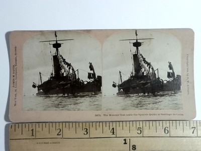 Antique B.W. Kilburn Stereoview Spanish Quake Santiago de Cuba 1893