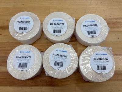 DYMO 1 x 2.125 Waterproof Labels for Printers - 500 Labels x 6 Rolls 30336