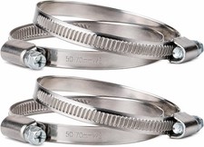Adjustable Hose Clamps Pack of 4, Stainless Steel, Fits 1.96" to 2.75" Diameter