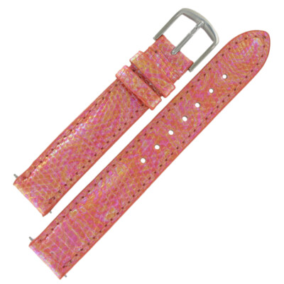 Hadley Roma LSIL102 14mm Coral Genuine Java Lizard Watch Band Ladies Strap