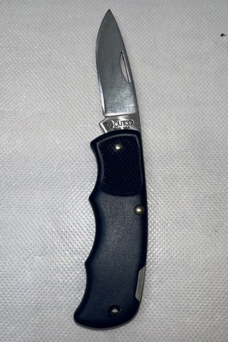 Cutco Messer Made in USA 1887 Lockback Finger Grooves blauer Griff
