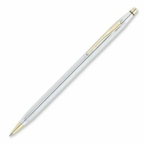 Cross 3302 Century Classic Medalist 23kt Gold Polished Chrome Ballpoint Pen Gift - Picture 1 of 1