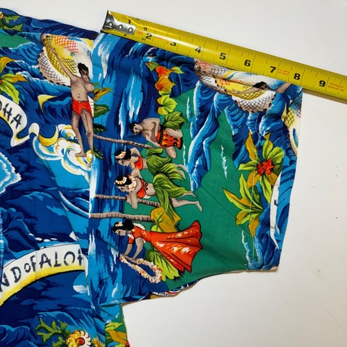 Monzini Collection Moda Italia Men's Size L Blue Tropical Print Hawaiian Shirt - Picture 4 of 11