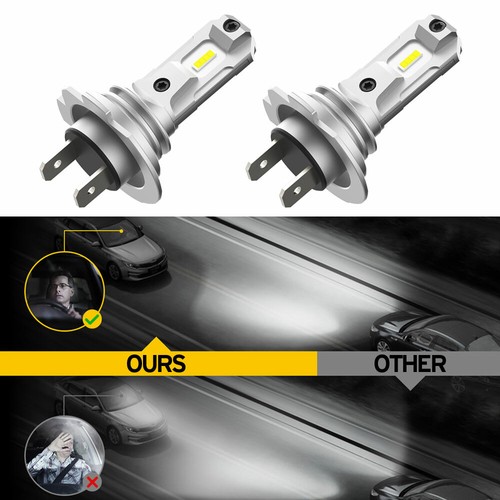 2pcs H7 LED Headlight Bulbs Low Beam Fanless Wireless 6000K Cool White Accessory - Picture 8 of 12