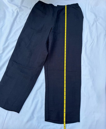 Neu mit Etikett Vintage Koret Petites Hose zum Überziehen Leinenmischung - marineblau (Größe 16 Petite) - Bild 9 von 10