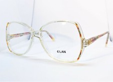 True Vintage Elan Clear w/ Red  Multi Color Light Watercolor Eyeglass Frames