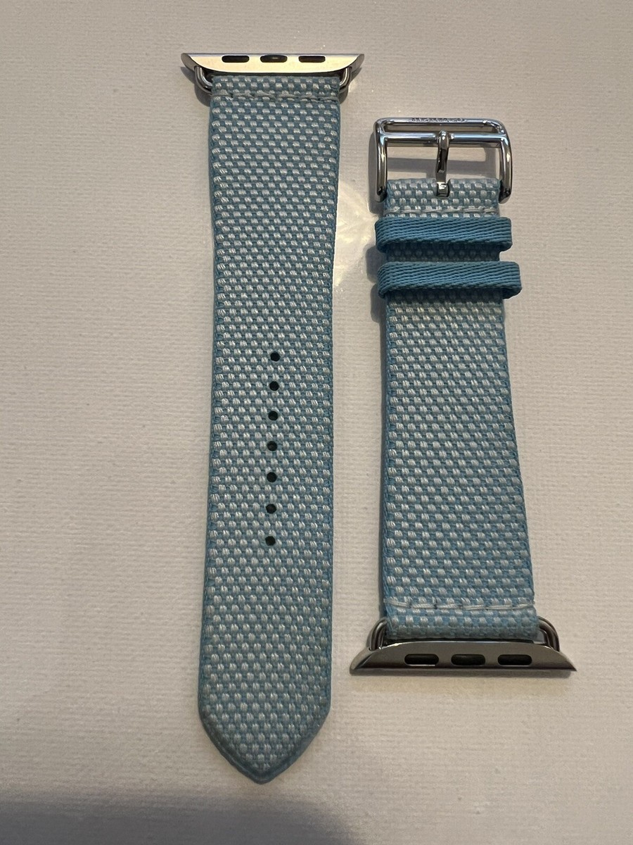 Apple Watch Hermès - 45mm Bleu Céleste/Écru Toile H Single Tour