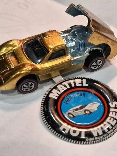 Ford J-Car 1967 Redline Hot Wheels vintage casi como nuevo oliva, interior negro, EE. UU. Foto 2 de 4