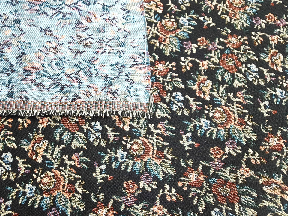 Gobelin Baumwolle Deko Möbelstoff Patchwork Stoff Vorhang Gardine Blumenmuster - Bild 4 von 4