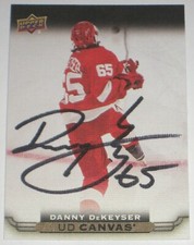 DANNY DEKEYSER SIGNED 15-16 UPPER DECK CANVAS DETROIT RED WINGS CARD AUTOGRAPH!!