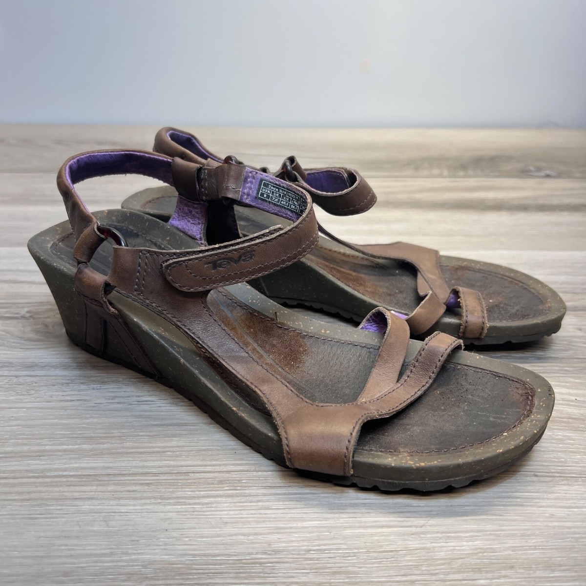 Teva 1002370 Cabrillo Women's Brown Leather Slingback US Wedges