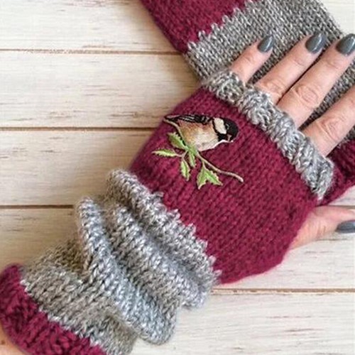 Women Ladies Crochet Knit Fingerless Gloves Hand Half Finger Wrist Arm WarmersX1 - Picture 10 of 18