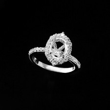 Semi Mount Ring Stone Setting Size 8X10 MM Oval Shape925 Sterling Silver Jewelry