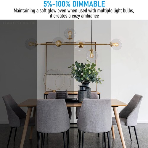 6-Pack Dimmable G16.5 LED Bulb, 5.5W, E12 Base, 500lm, 2700K Soft White - Picture 4 of 7