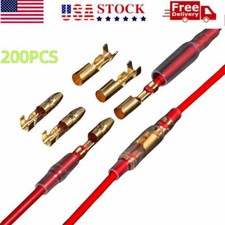 200PCS Insulated Bullet Terminals Female Male Crimp Wire Cable Connectors 4.0mm