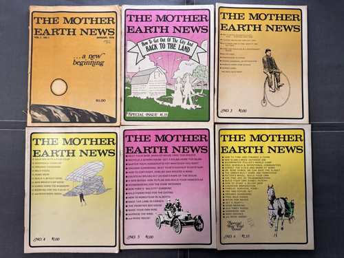 Mother Earth News Magazine Complete Year 1970 1-6 Homesteading Prepper Gardening