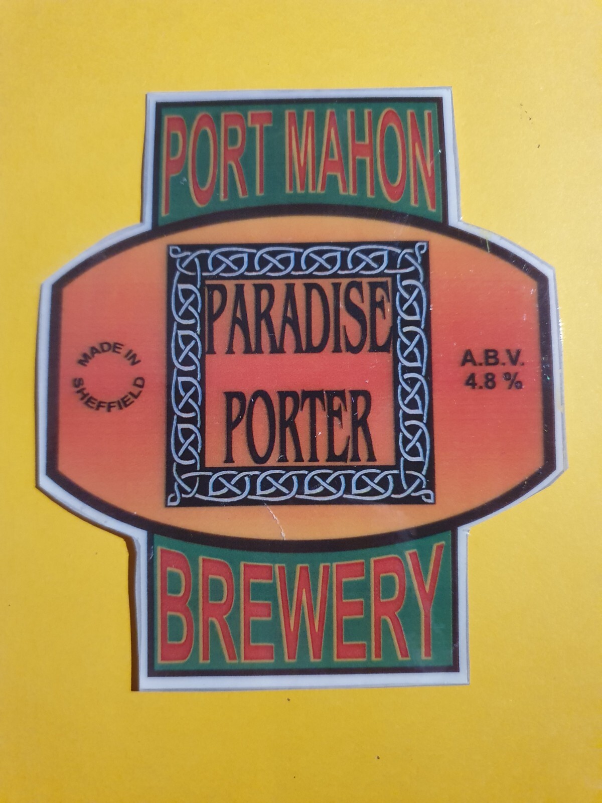 Clip bomba cerveza cervecería PORT MAHON PARADISE PORTER cerveza real CERRADO Sheffield
