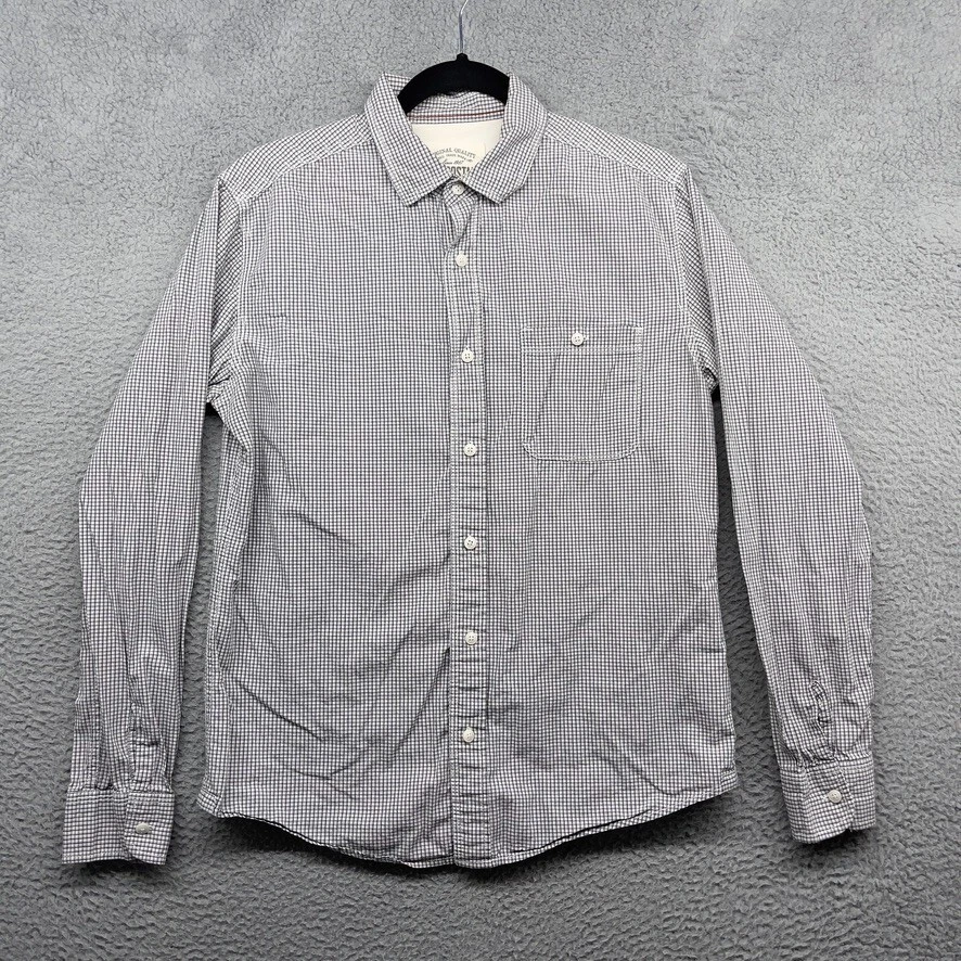 Aeropostale Mens Button Down Shirt Multicolor Check Long Sleeve Collared Size S