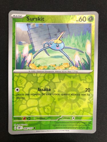 Pokemon Surskit 006/197 Ossidiana Infuocata Reverse Holo ITA Carte Nintendo - Zdjęcie 1 z 1