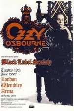OZZY OSBOURNE 2007 U.K. TOUR DATE HANDBILL
