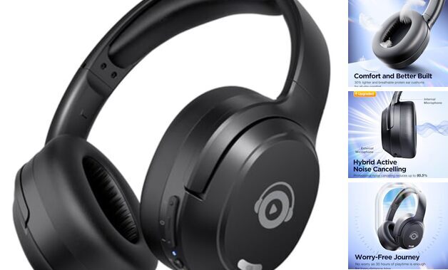 Pro-Level Hybrid ANC Headphones with HD Sound and Deep Bass