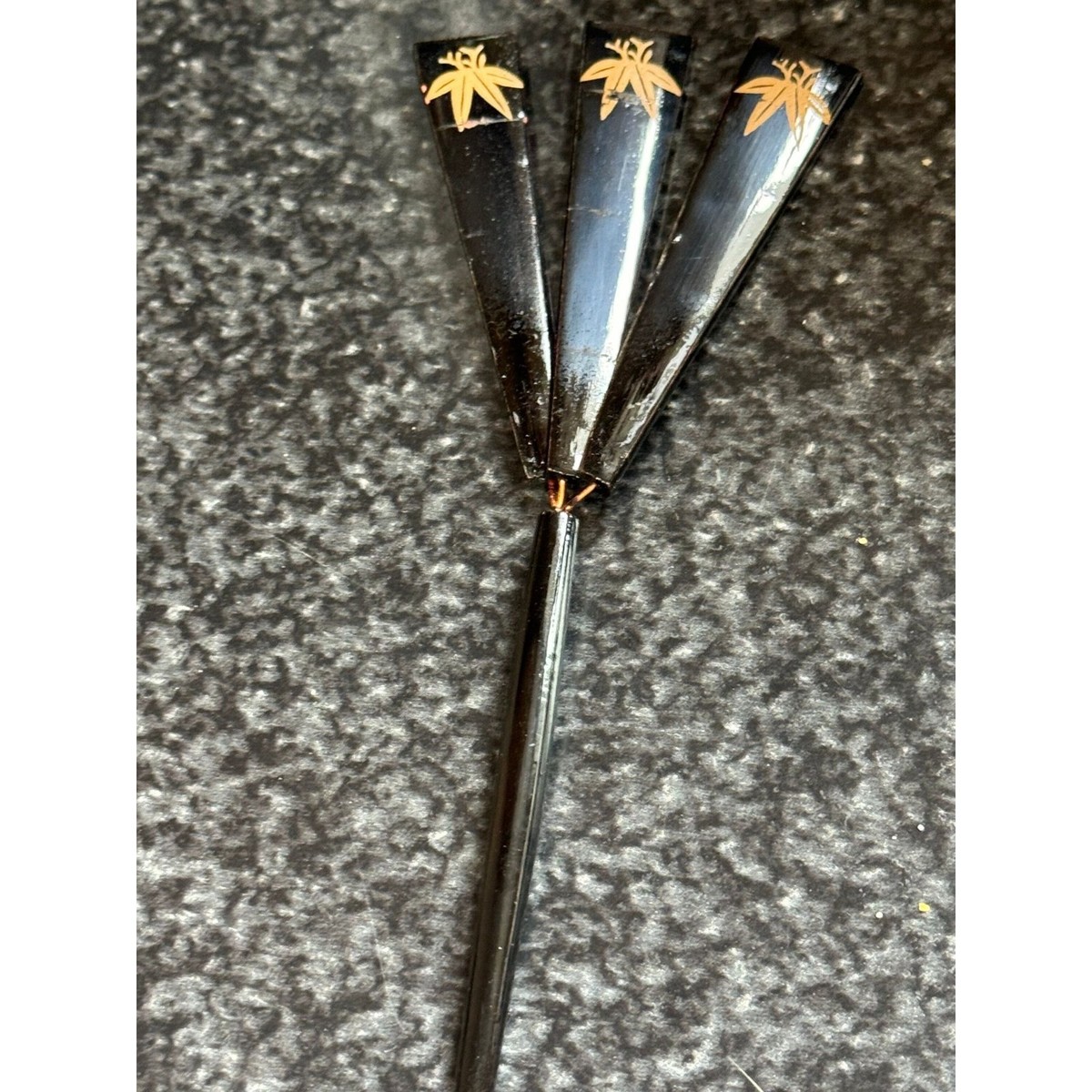 Japanese Kanzashi Hair Stick Black Painted 3 