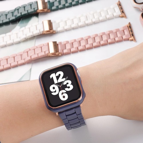 For iWatch Series 8 7 6 5 4 3 Plastic Resin Band Wrist Straps + Protective Case - Picture 2 of 18