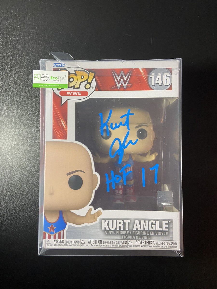 Kurt Angle Signed Funko Pop 146 Autographed WWE WWF HOF 17