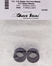 QUICKSLICKS CB48XF SILICONE TIRES FOR FLY - 15x11mm WHEEL 1/32 SLOT CAR PART