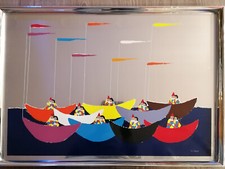 WALTER POZZI, Harlequin Regatta, screen print on aluminum, signed with frame
